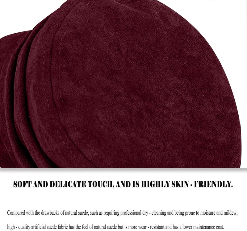 huablo Women's Suede Flat Top Newsboy Cap - Soft Brim & Hook - and - Loop Adjustment - Fall Winter Cabbie Paperboy Hats - Image 4